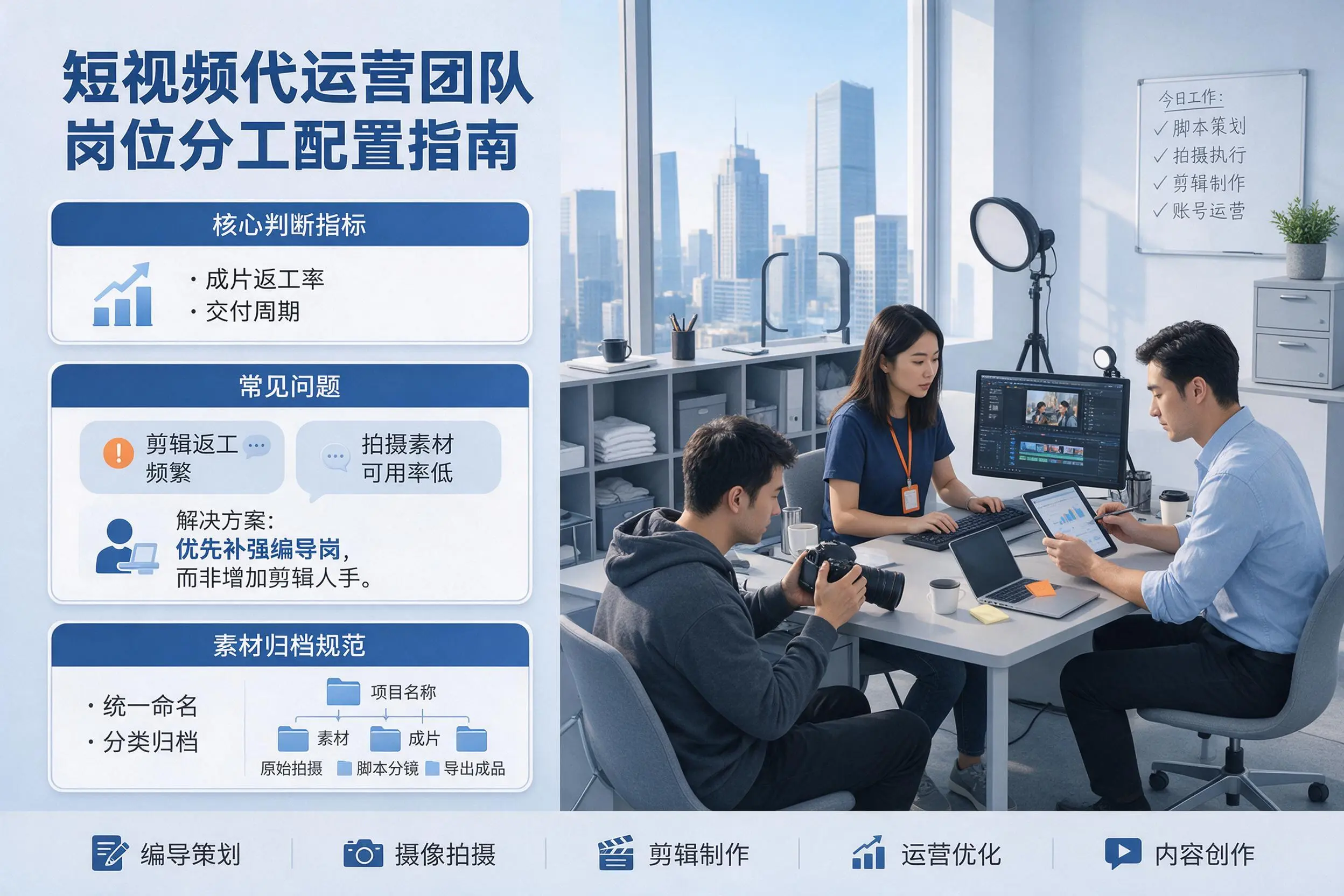短视频代运营团队如何配置?汕尾企业岗位分工科普说明