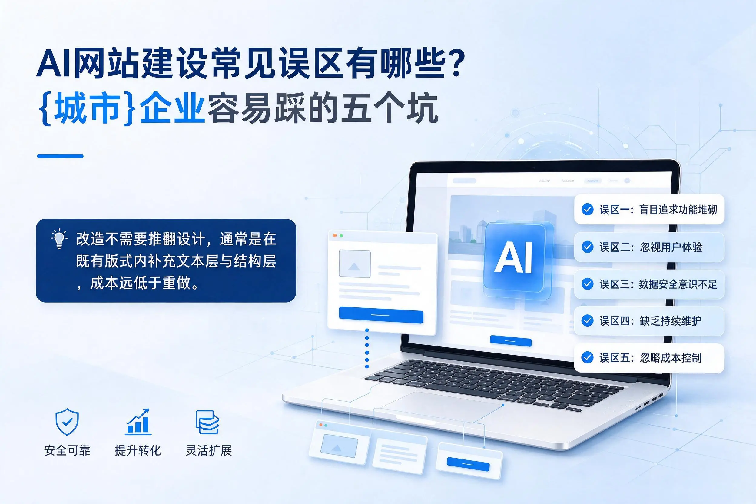 AI网站建设常见误区有哪些？汕尾企业容易踩的五个坑