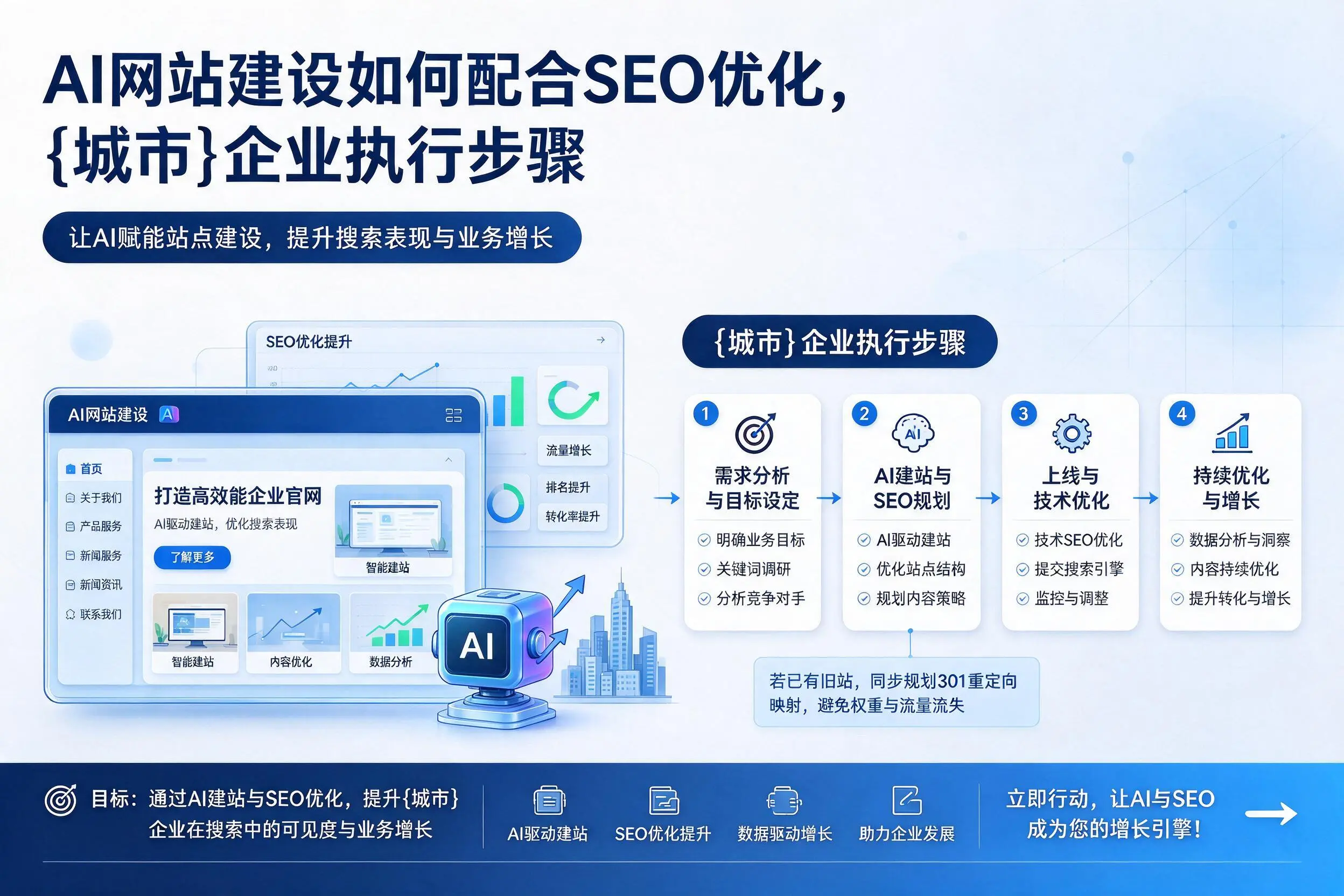 AI网站建设如何配合SEO优化，汕尾企业执行步骤